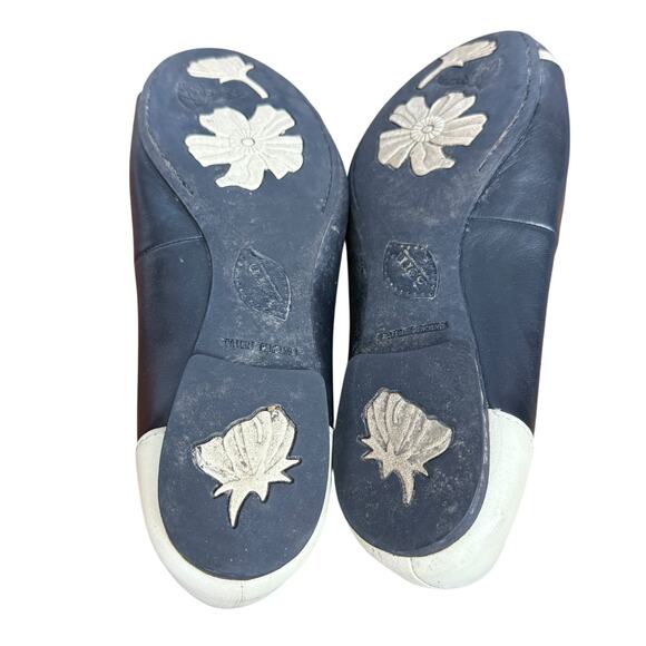 Born Devorah Womens Black Ivory Leather Slip On Ballet Flats Loafers Shoes sz 8 - Picture 15 of 16